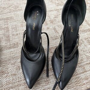 Saint Laurent Black Heels with Studded Straps